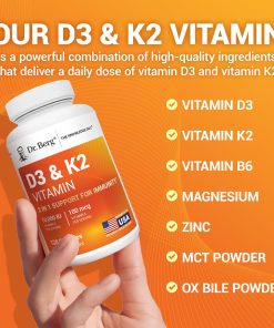 Dr.Berg Vitamin D3 (10,000 IU) + K2 (100 mcg) - 120 capsules
