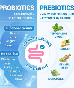 Dr. Berg probiotic with prebiotic blend (60 billion CFUs) - 30 capsules
