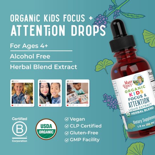 Mary Ruth's Kids Focus & Attention Liquid Extract Organic - 30ml