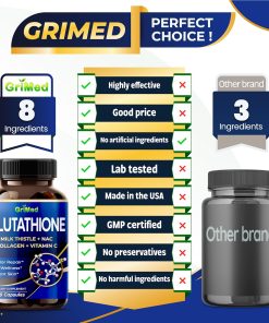 GriMed Glutathione Milk Thistle + Nac Collagen + Viamin C - 150 capsules