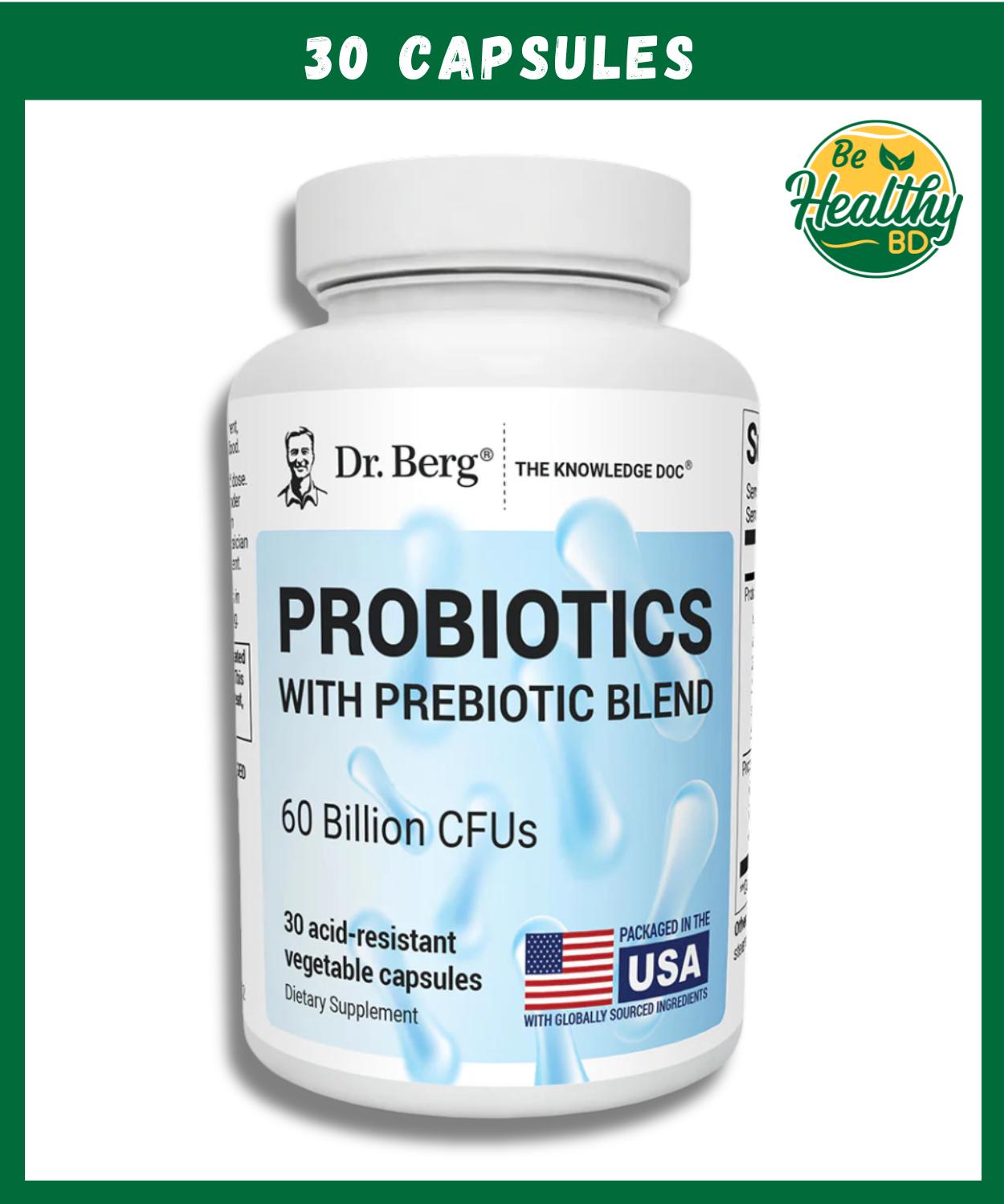 Dr. Berg probiotic with prebiotic blend (60 billion CFUs) - 30 capsules