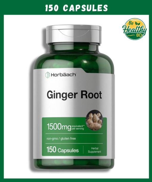 Horbaach Ginger Root (1,500 mg) - 150 capsules