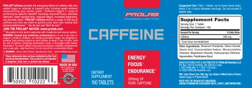 Prolab Caffeine (200 mg) - 100 tablets