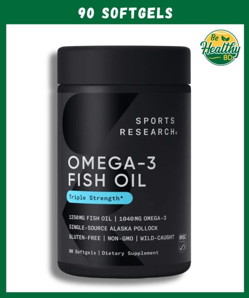 Sports Research Omega-3 Fish Oil (1250 mg) - 90 softgels