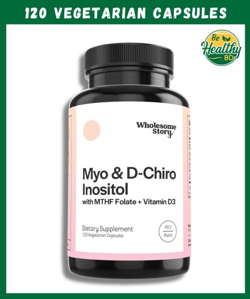 Wholesome Story Myo & D-Chiro Inositol with MTHF, Folate + Vitamin D3 - 120 vegetarian capsules