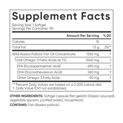 Sports Research Omega-3 Fish Oil (1250 mg) - 90 softgels