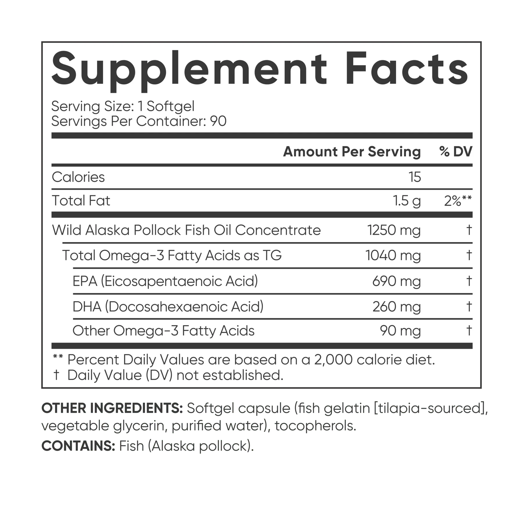 Sports Research Omega-3 Fish Oil (1250 mg) - 90 softgels