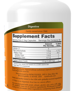 Now Psyllium Husk (500 mg) - 200 capsules