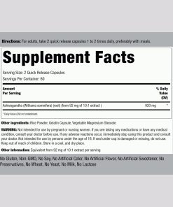Piping Rock Ashwagandha Root (920 mg) - 120 capsuels