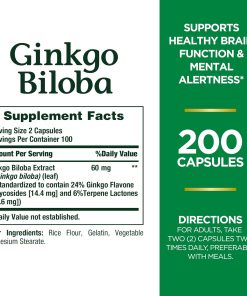 Nature's Bounty Ginkgo Biloba (60 mg) - 200 capsules