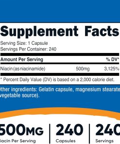 Nutricost Niacinamide (500 mg) - 240 capsules