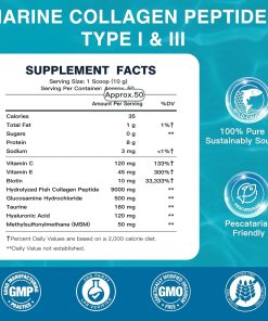 Dr Foster Marine Collagen Peptides Hyaluronic Acid - MSM - Glucosamine - Vitamin C - 500 gram