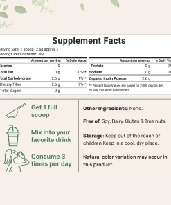 Micro Ingredients Organic Inulin Powder - 998 Gram