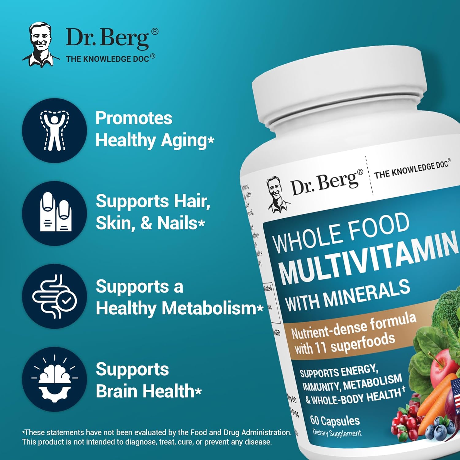 Dr.Berg Whole Food Multivitamin With Minerals - 60 capsules