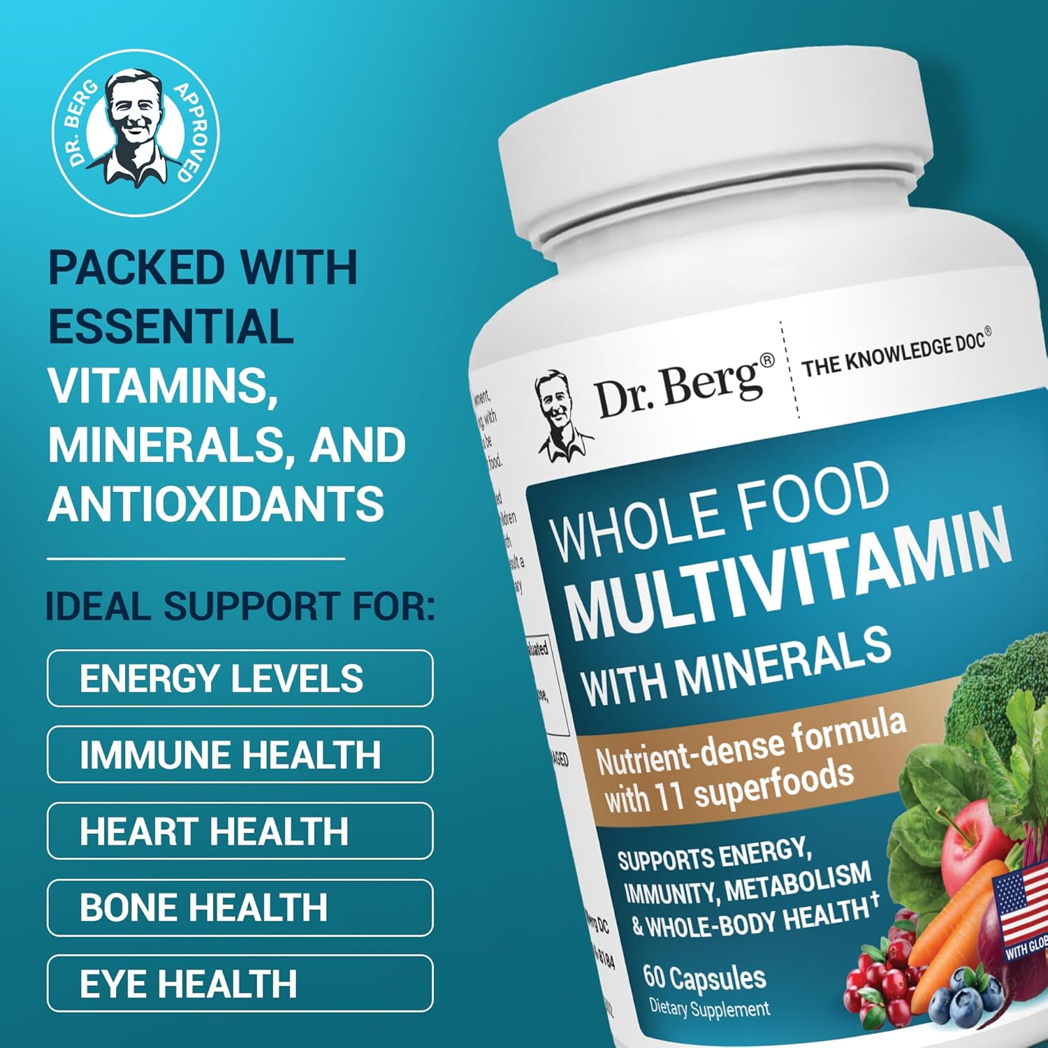 Dr.Berg Whole Food Multivitamin With Minerals - 60 capsules