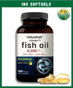 Naturebell Omega-3 Fish Oil (4,200 mg) Burpless Lemon Flavor - 180 softgels
