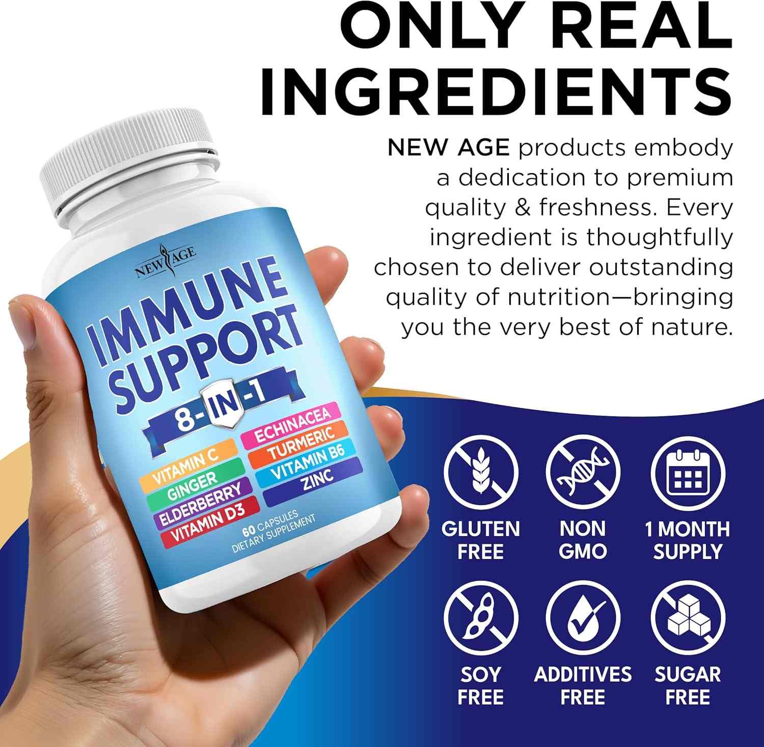 New Age Immune Support 8-In-1 - 60 capsules