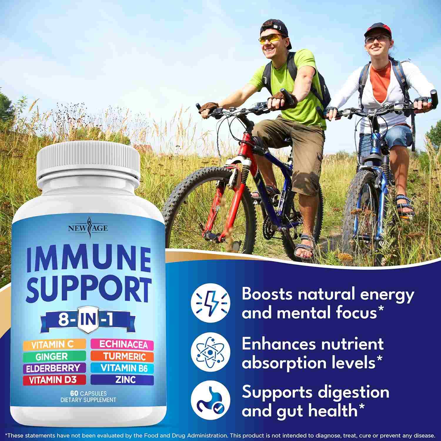 New Age Immune Support 8-In-1 - 60 capsules