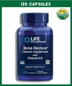 Life Extension Bone Restore Calcium Supplement with Vitamin K2 - 120 capsules