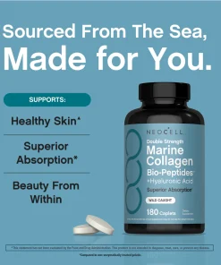 Neocell Marine Collagen Bio-Peptides + Hyaluronic Acid Double Strength - 180 caplets