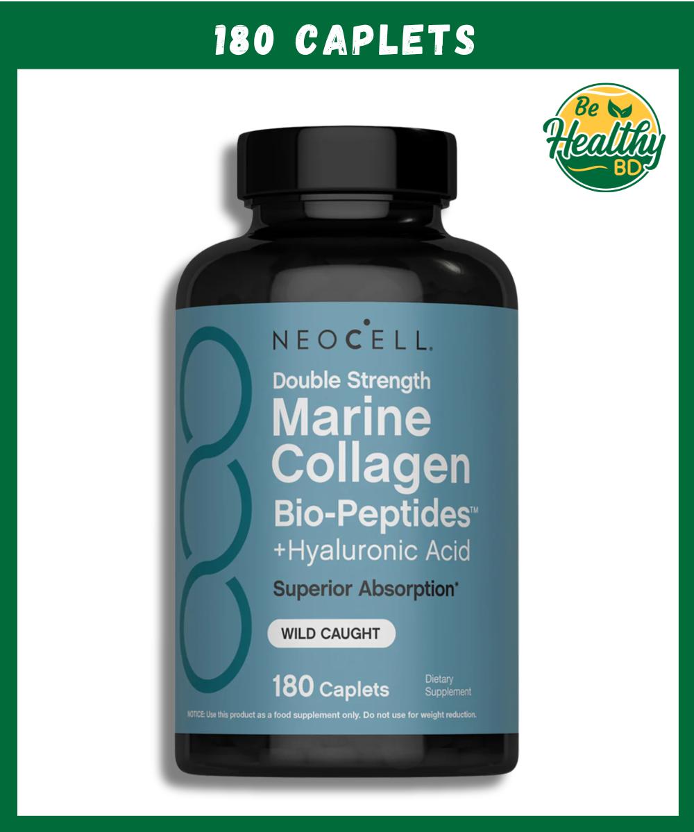 Neocell Marine Collagen Bio-Peptides + Hyaluronic Acid Double Strength - 180 caplets