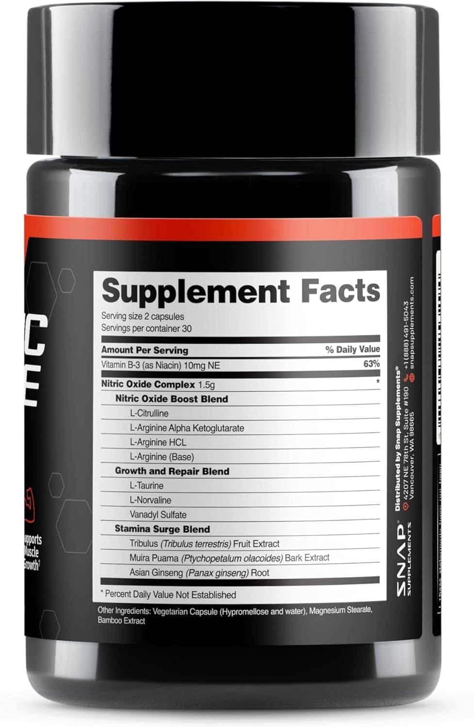 SNAP Nitric Oxide Booster - 60 capsules