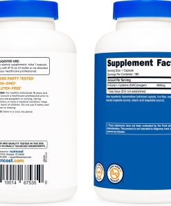 Nutricost Nac Vegan N-Acety L-Cysteine (600 mg) - 180 capsules