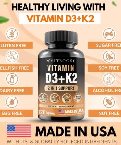 VitBoost Vitamin D3 (5,000 IU) & K2 (90 mcg) - 120 capsules