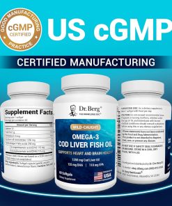 Dr.Berg Omega-3 Cod Liver Fish Oil Wild Caught - 60 softgels