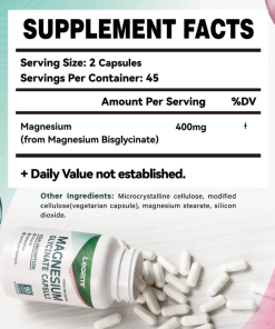 Leozmr Magnesium Glycinate (400 mg) - 90 vegetarian capsules