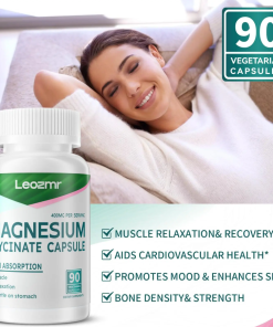 Leozmr Magnesium Glycinate (400 mg) - 90 vegetarian capsules