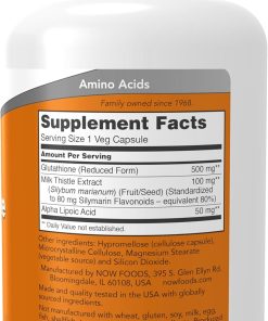 Now Glutathione (500 mg) - 120 veg capsules