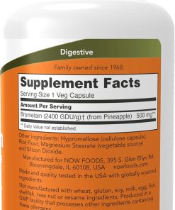Now Bromelain 2,400 GDU/g (500 mg) - 120 veg capsules