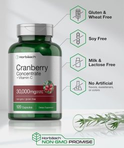 Horbaach Cranberry Concentrate + Vitamin C (30,000 mg) - 120 capsules
