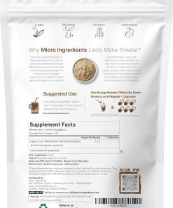 Micro Ingredients Organic Lion's Mane Powder - 227 gram