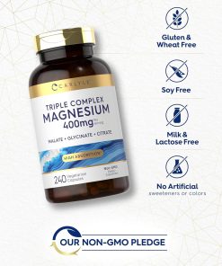 Carlyle Triple Complex Magnesium Malate + Glycinate + Citrate (400 mg) - 240 vegetarian capsules