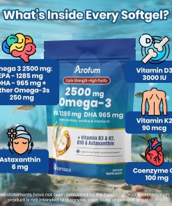 Arofum Omega-3 EPA (1,285 mg) DHA (965 mg) Triple Strength - 300 softgels
