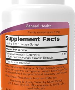 Now Astaxanthin Extra Strength (4 mg) - 60 veggie softgels