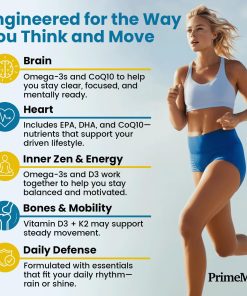 Prime MD Fish Oil Omega-3 D3 & K2 Co-Q-10 - 120 softgels