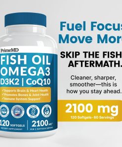 Prime MD Fish Oil Omega-3 D3 & K2 Co-Q-10 - 120 softgels