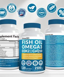 Prime MD Fish Oil Omega-3 D3 & K2 Co-Q-10 - 120 softgels