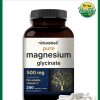 Naturebell Magnesium Glycinate (500 mg) Pure - 240 vegetarian capsules
