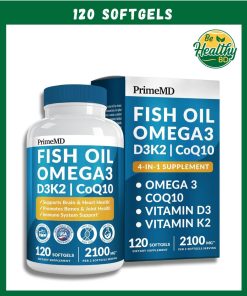 Prime MD Fish Oil Omega-3 D3 & K2 Co-Q-10 - 120 softgels