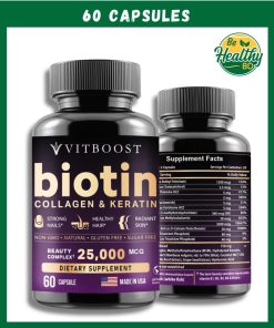 Vitboost Biotin Collagen & Keratin (25,000 mcg) - 60 capsules