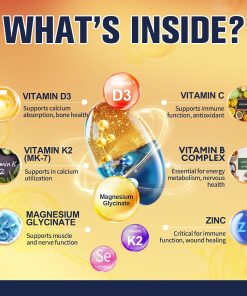 Totaria Health Magnesium Glycinate & D3+k2 (5,000 IU + 180 mcg) - 120 softgels