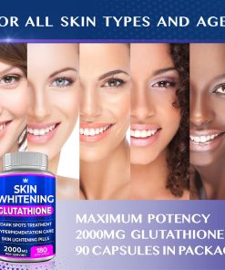 Skin Whitening Glutathione (2,000 mg) - 180 vegan capsules
