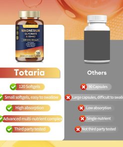 Totaria Health Magnesium Glycinate & D3+k2 (5,000 IU + 180 mcg) - 120 softgels