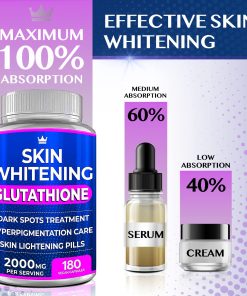Skin Whitening Glutathione (2,000 mg) - 180 vegan capsules