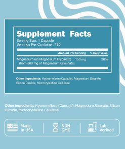 Vital Vitamins Magnesium Glycinate (500 mg) Relaxation Support - 180 capsules