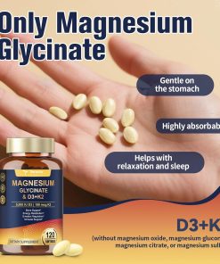 Totaria Health Magnesium Glycinate & D3+k2 (5,000 IU + 180 mcg) - 120 softgels
